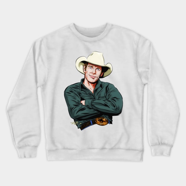 Chris LeDoux - An illustration by Paul Cemmick Crewneck Sweatshirt by PLAYDIGITAL2020